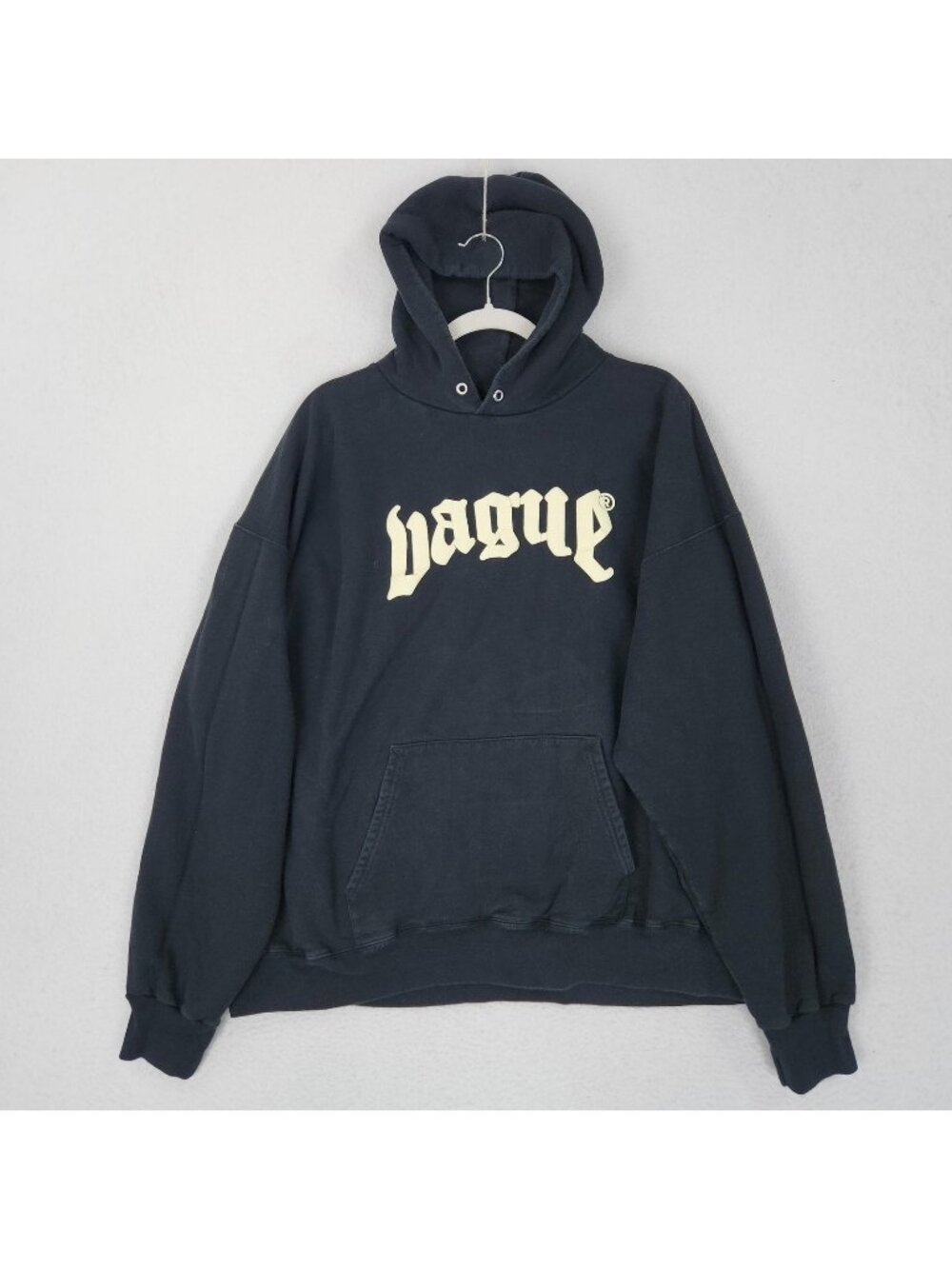 Vague Sweater Mens XL Black Logo Streetwear Hoodie Pullover Sweatshirt